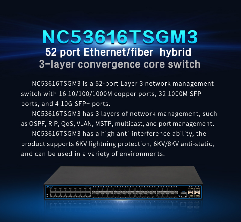 NC53616TSGM3 52-port Gigabit L3 managed switch New Listing