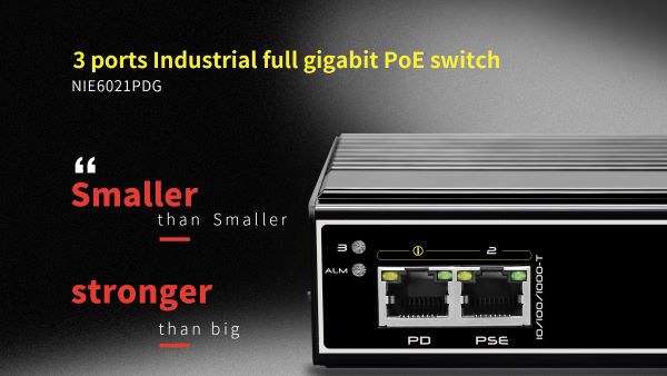 NIE6021PDG 3 ports Industrial full gigabit PoE switch(图1)